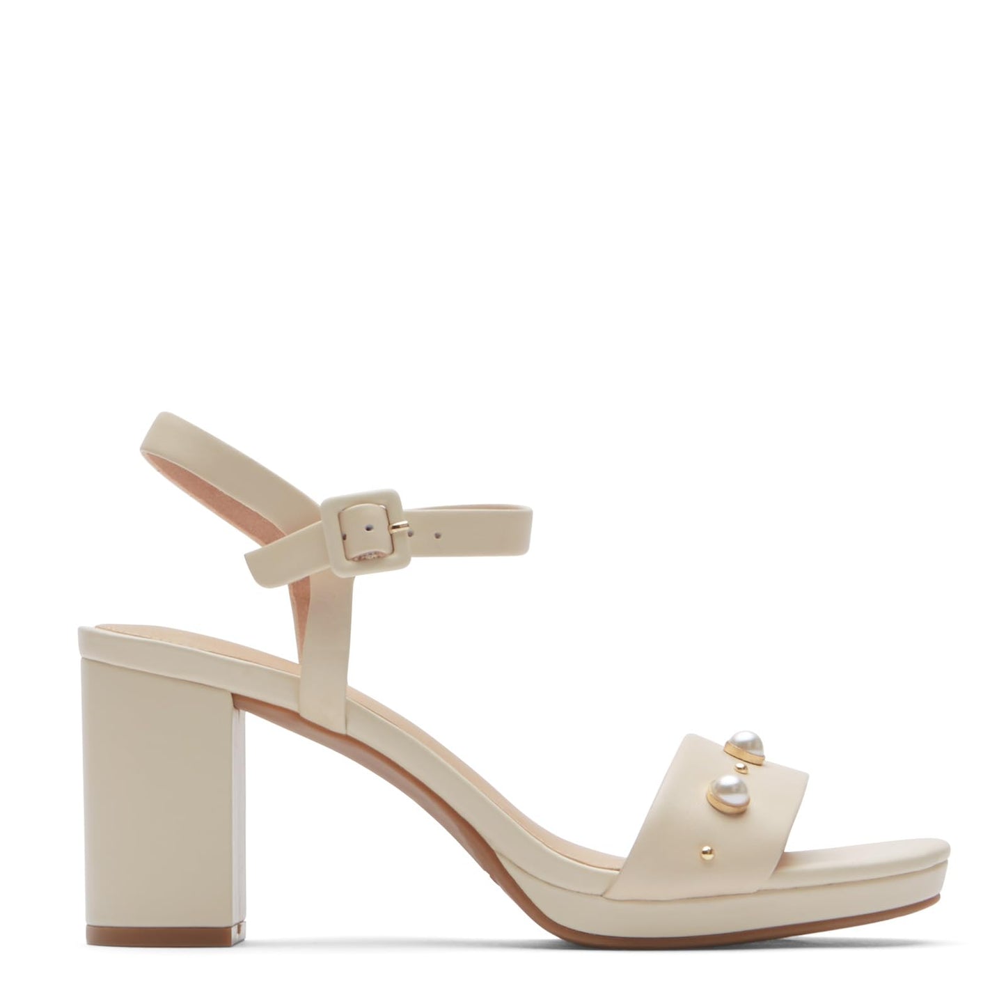 Rockport Women's Tabitha Two-Strap, Vanilla Leather Pearl, 6