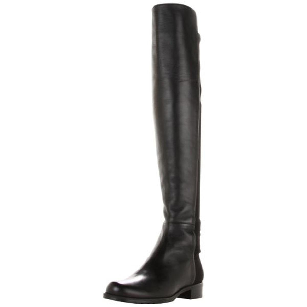 Stuart Weitzman The 5050 Boot Black Nappa/Stretch Gabardine 7 M