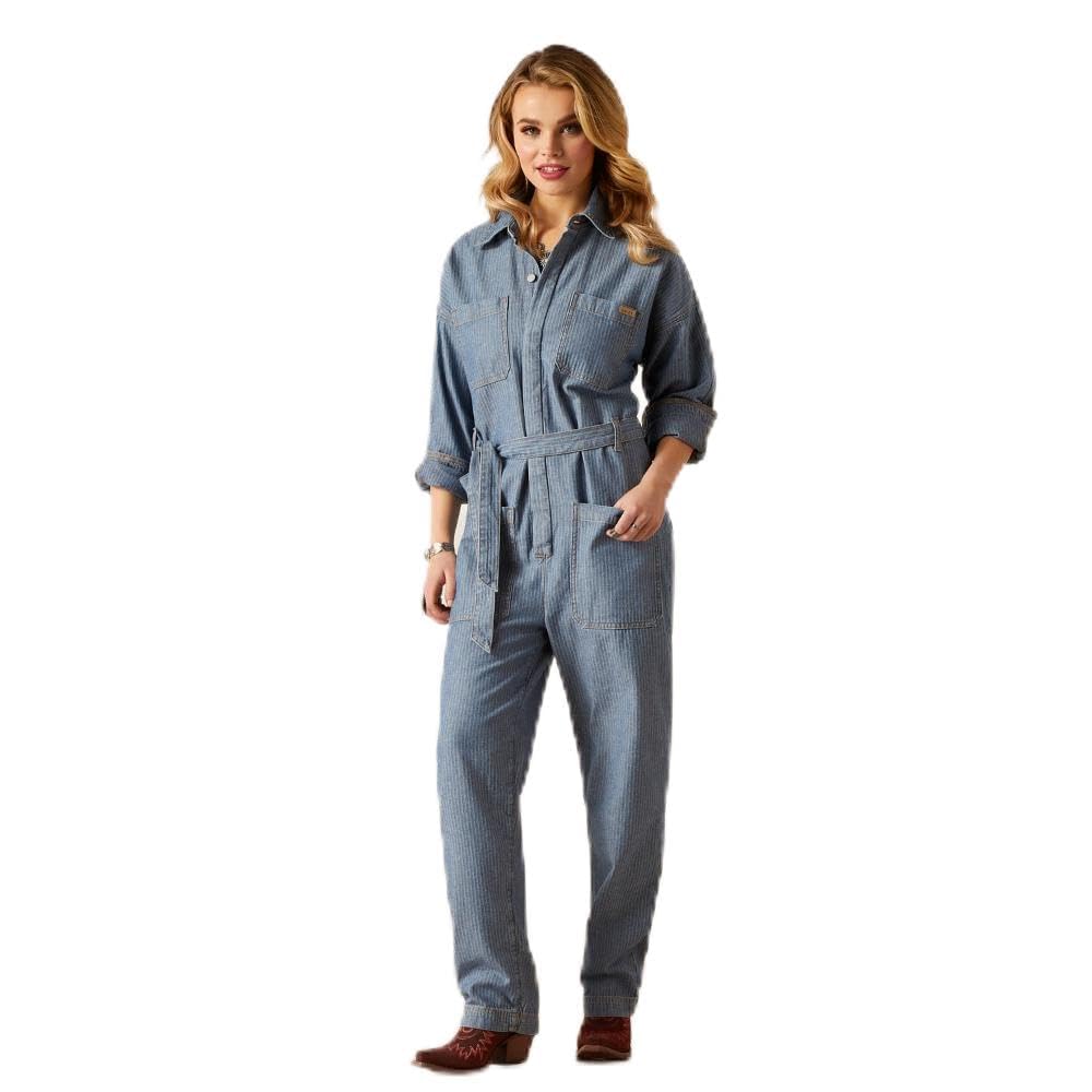 ARIAT Women's Herringbone Jumpsuit Denim S