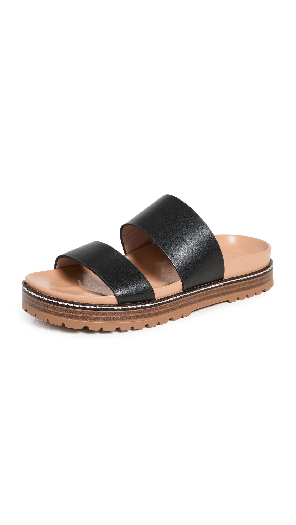 Madewell The Charley Double-Strap Slide Sandal True Black 8 M