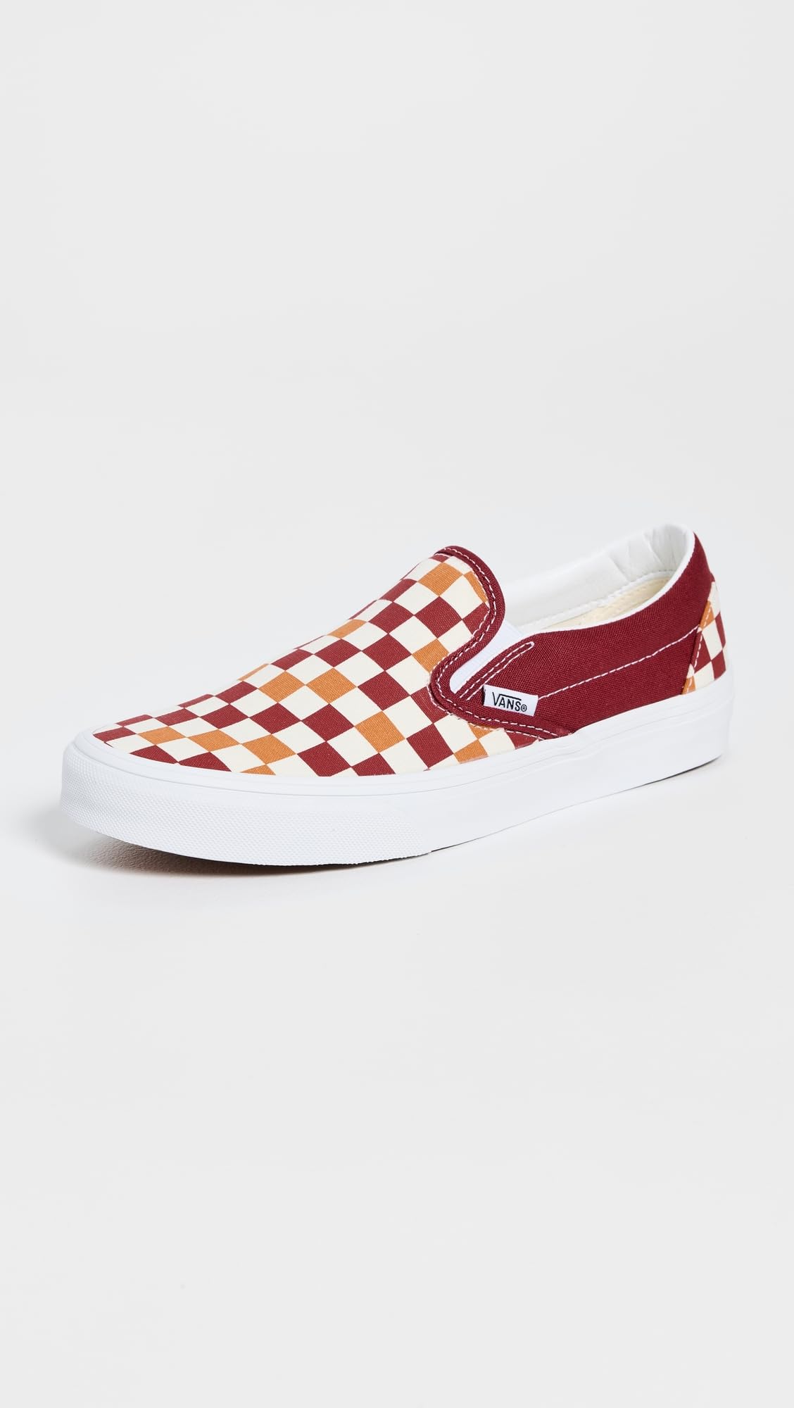Vans Classic Slip-On Sneakers, Tri-Tone Check Red, 6 US Women/4.5 US Men