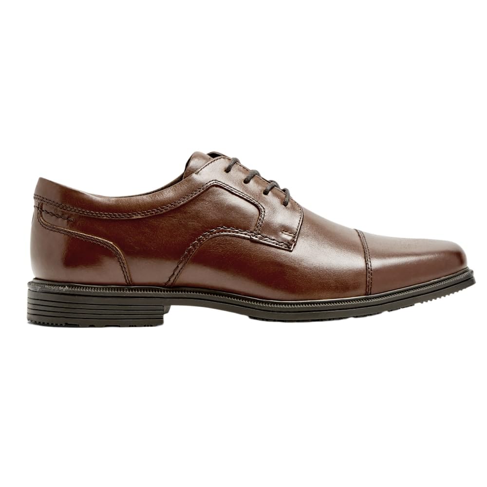 Rockport Taylor Waterproof Cap Toe - Shoes for Men - Leather Upper - Synthetic Outsole - Shock Absorbing Heel Buckthorn 7.5 W (EE)