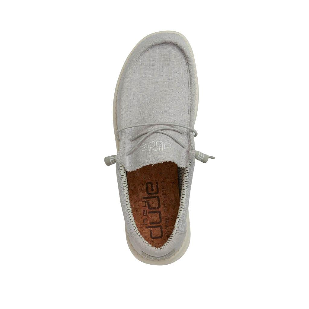 Hey Dude Men’s Wally Chambray Grey Size 11 | Men’s Shoes | Men's Lace Up Loafers | Comfortable & Light-Weight
