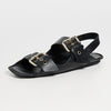 Free People Women's Blossom Buckle Sandals, Black, 9.5 Medium US