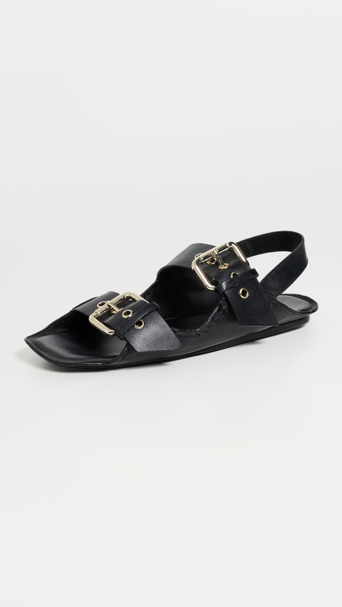 Free People Women's Blossom Buckle Sandals, Black, 9.5 Medium US