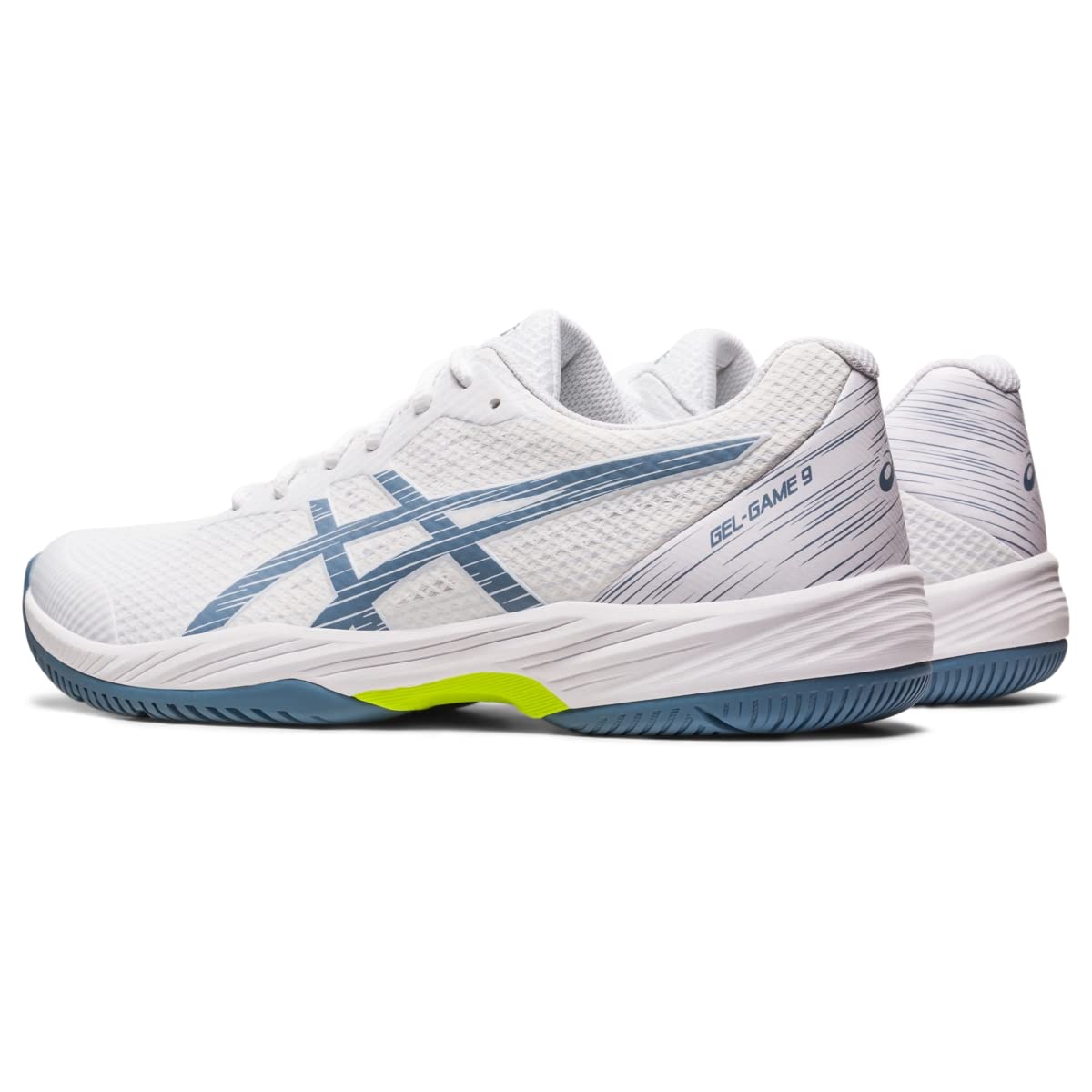 ASICS Men's Gel-Game 9 Tennis Shoe White/Steel Blue 11.5 D (M)