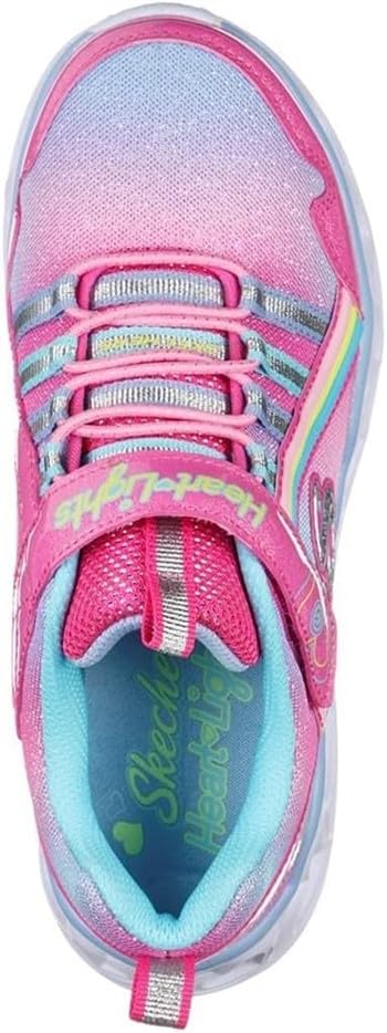 Skechers Kids Girls Heart Lights-Rainbow LUX Sneaker, Pink Multi 1, 4