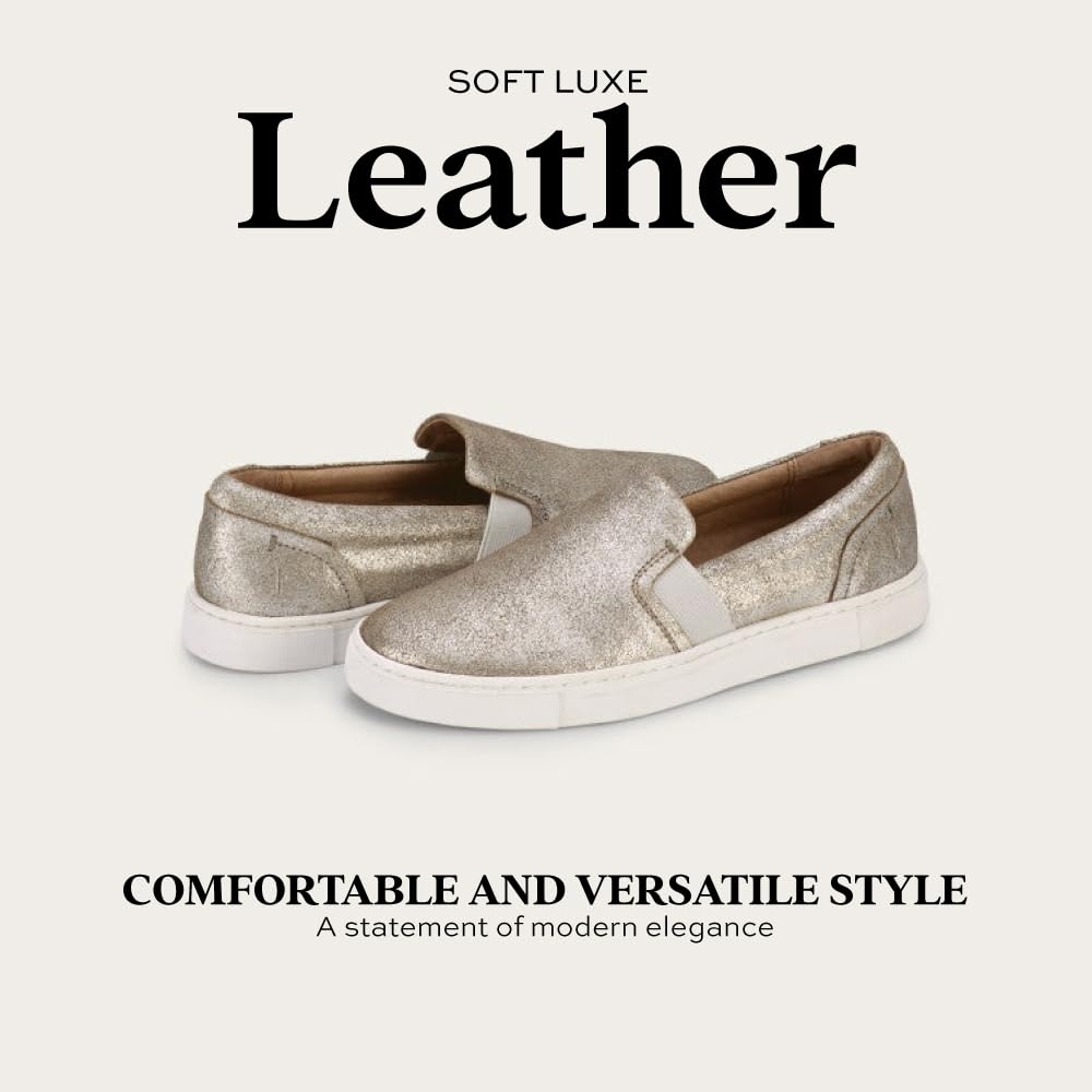 Frye Ivy Slip-On Shoes for Women Featuring Soft Leather with Thick Rubber Outsole, Removable Molded Footbed, and Padded Collar and Vamp – ½” Heel Height, Pewter - 9M