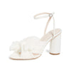 Loeffler Randall Women's Camellia Pleated Bow Heel with Ankle Strap, Pearl, 7 Medium US