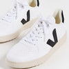 Veja Women's V-10 Lace Up Sneakers, White/Black, 4 Medium US