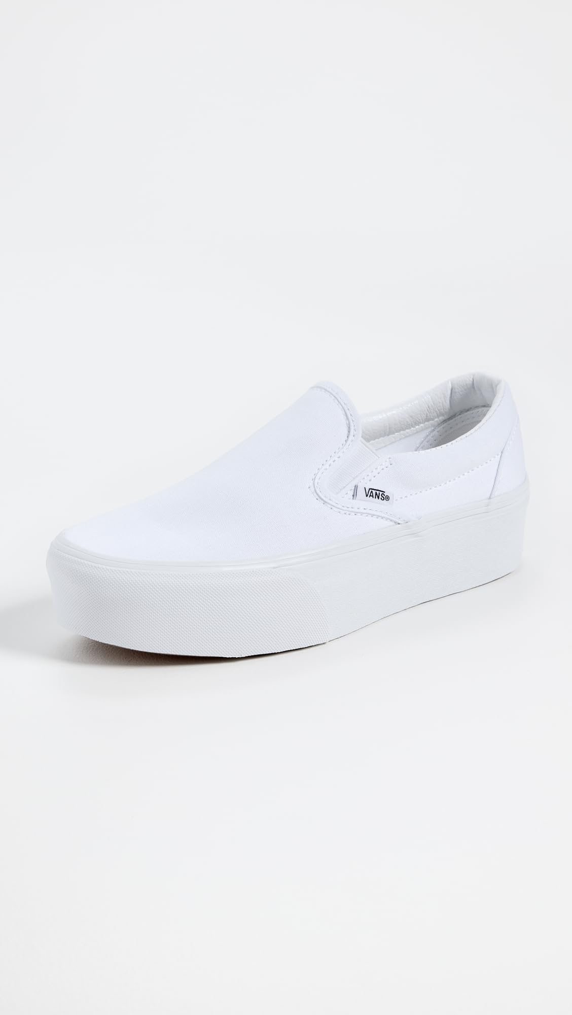 Vans Ua Classic Slip-On Stackform Sneakers, Canvas True White, 8 US Women/6.5 US Men