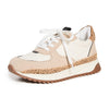 Madewell Kickoff Trainer Sneakers in Leather and Spot Dot Calf Hair Aged Stucco Multi 8 M