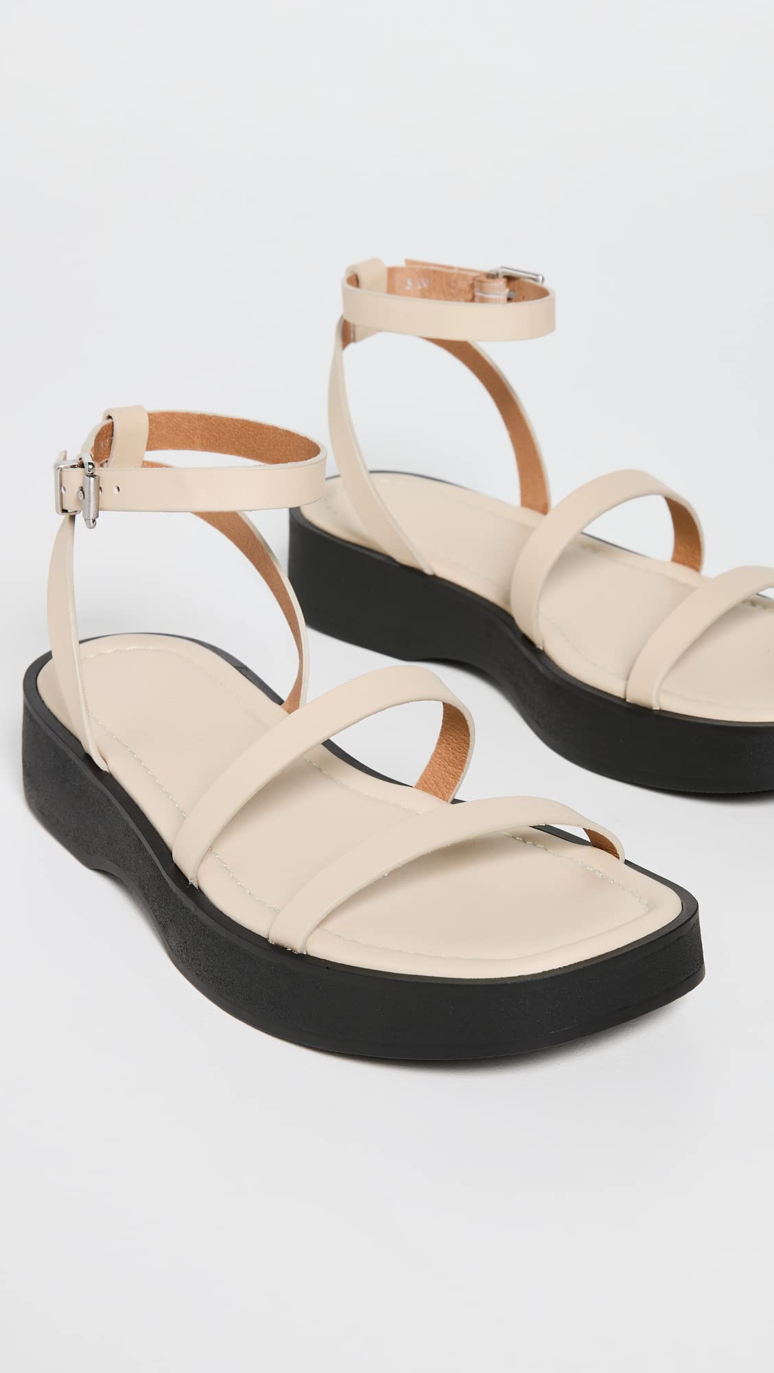 Madewell Women's The Birdie Double-Strap Platform Sandal, Summer Dune, Off White, 8.5 Medium US