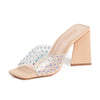SCHUTZ Lizah Crystal Transparente/Light Nude 7 M