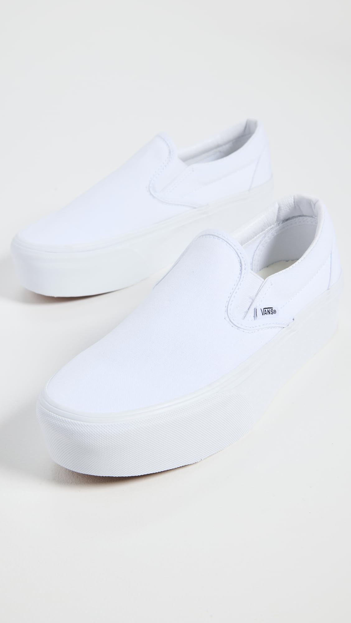 Vans Ua Classic Slip-On Stackform Sneakers, Canvas True White, 8 US Women/6.5 US Men
