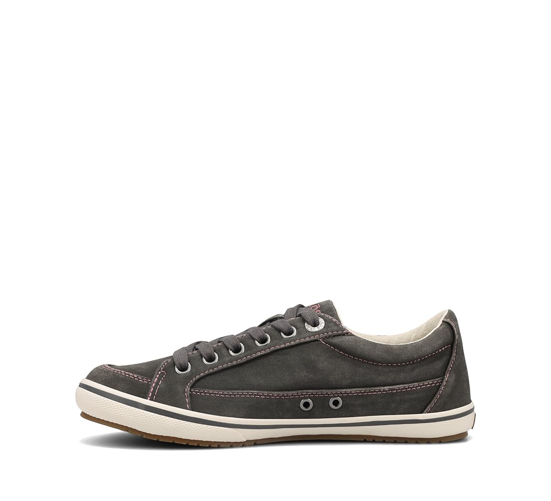 Taos Footwear Women's Moc Star Graphite Distressed Sneaker 7.5 (M) US