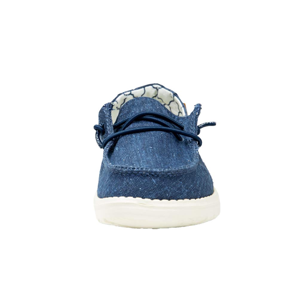 HEYDUDE Girl's Wendy Youth Sparkling Denim Size 13 | Girl’s Shoes | Girl’s Lace Up Loafers | Comfortable & Light-Weight