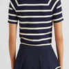 Lauren Ralph Lauren Women’s Striped Short-Sleeve Sweater French Navy/Mascarpone Cream Medium