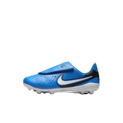 Nike Jr. Tiempo Legend 10 Club Little Kids' Multi-Ground Low Top Soccer Cleats (DV4356-400, Soar/White) Size 10