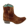 Corral Boots Women's Chocolate Tan Handcrafted Western Boots | Round Toe Ankle Boots with Lamb Leather and Side Zipper Design