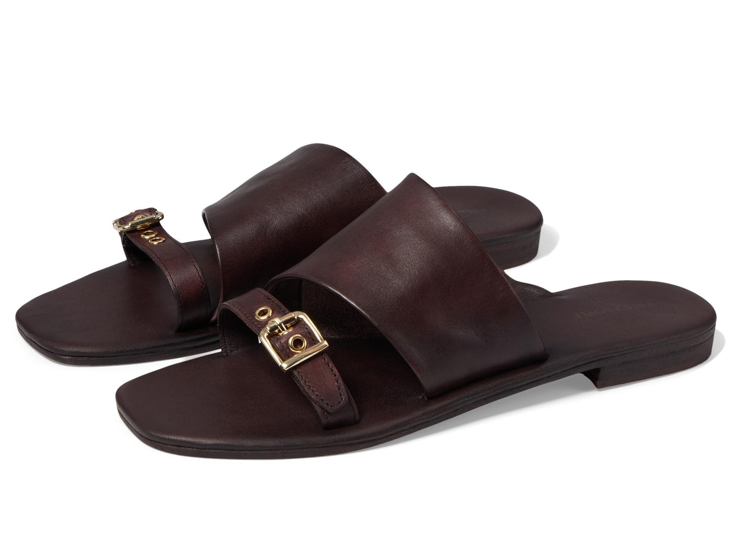 Free People Women's Mila Minimal Flat Sandal Brown 7.5 Medium