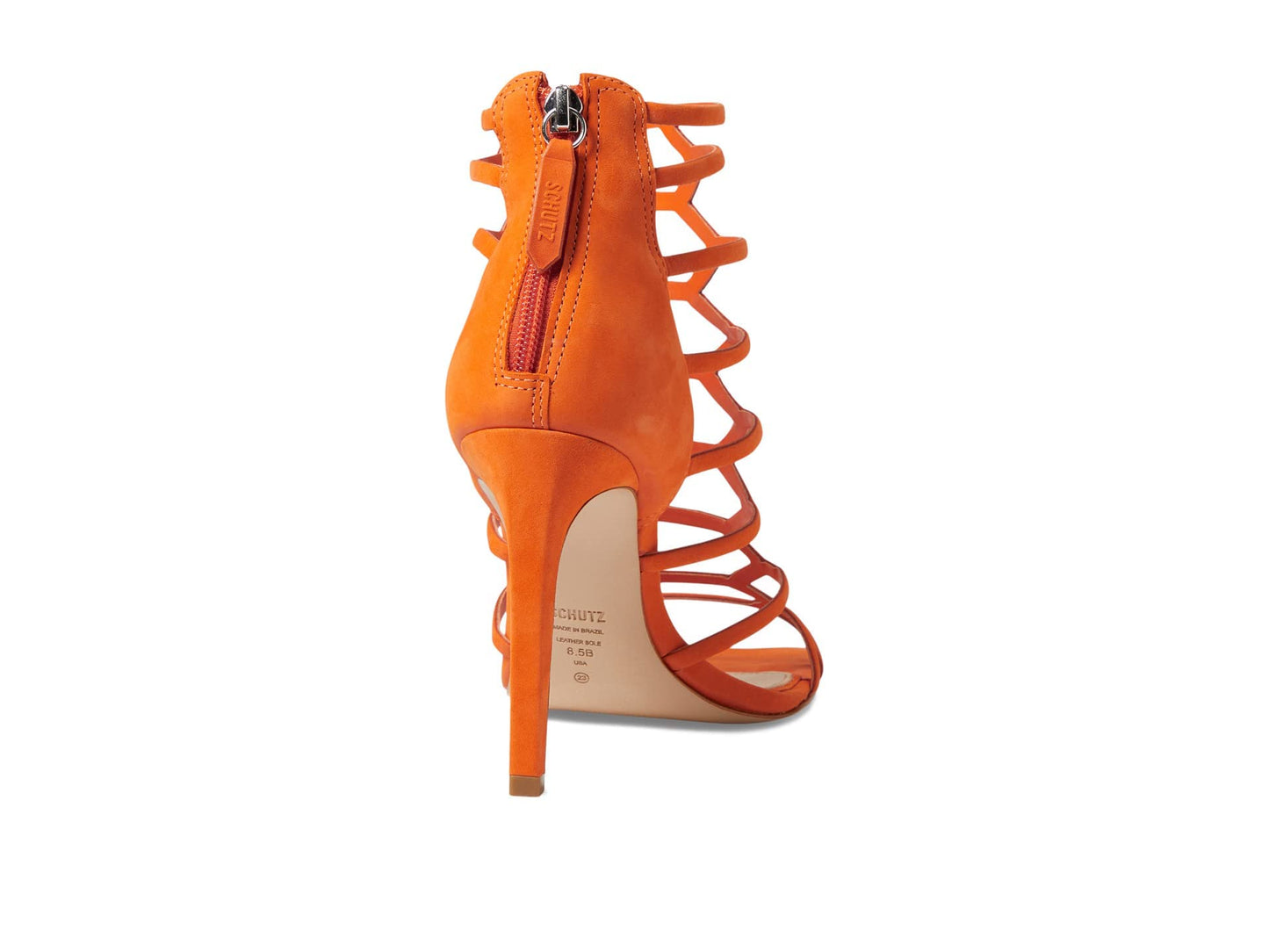Schutz Women's Julianna Sandal, Flame Orange, 9