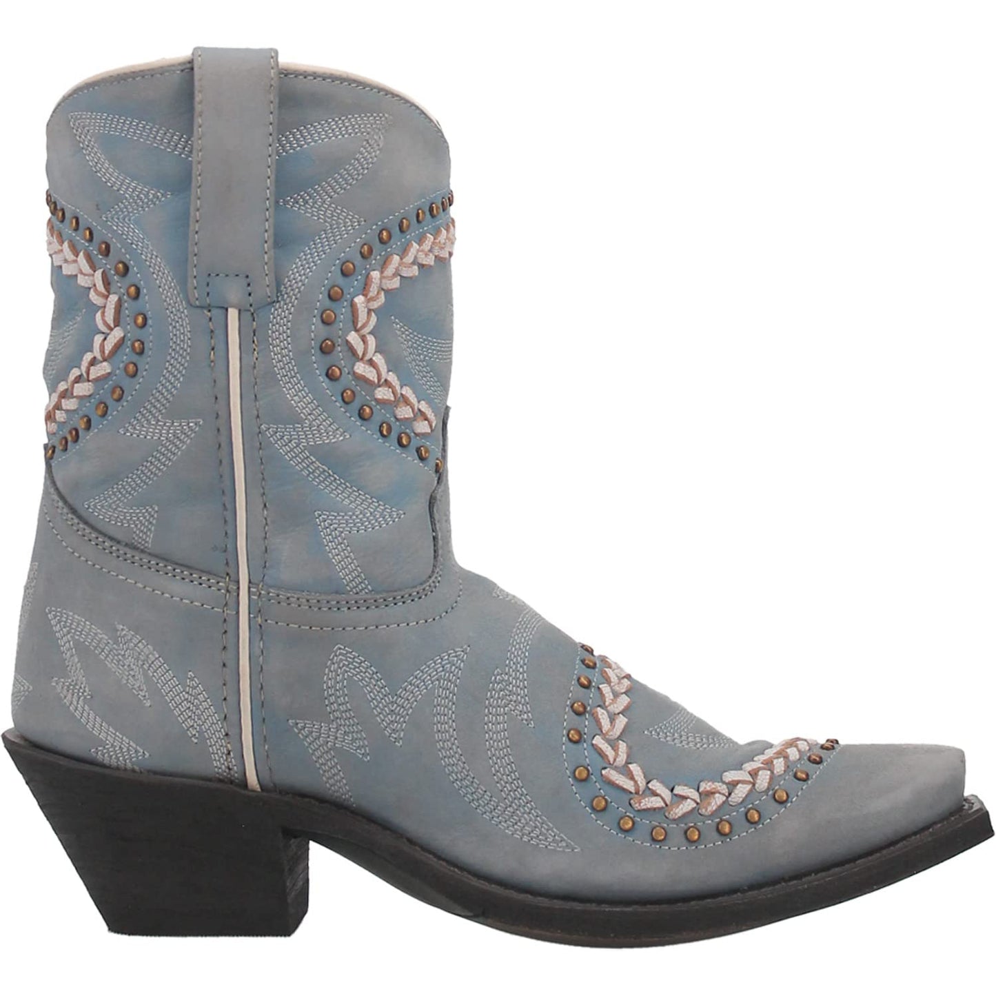 Laredo Women's Fancy Leather Western Boot Snip Toe Light Blue 11 M