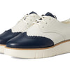 Cole Haan Womens Grand City Platform Oxford, Ivory and Navy Blazer/Ivory, 9 Medium