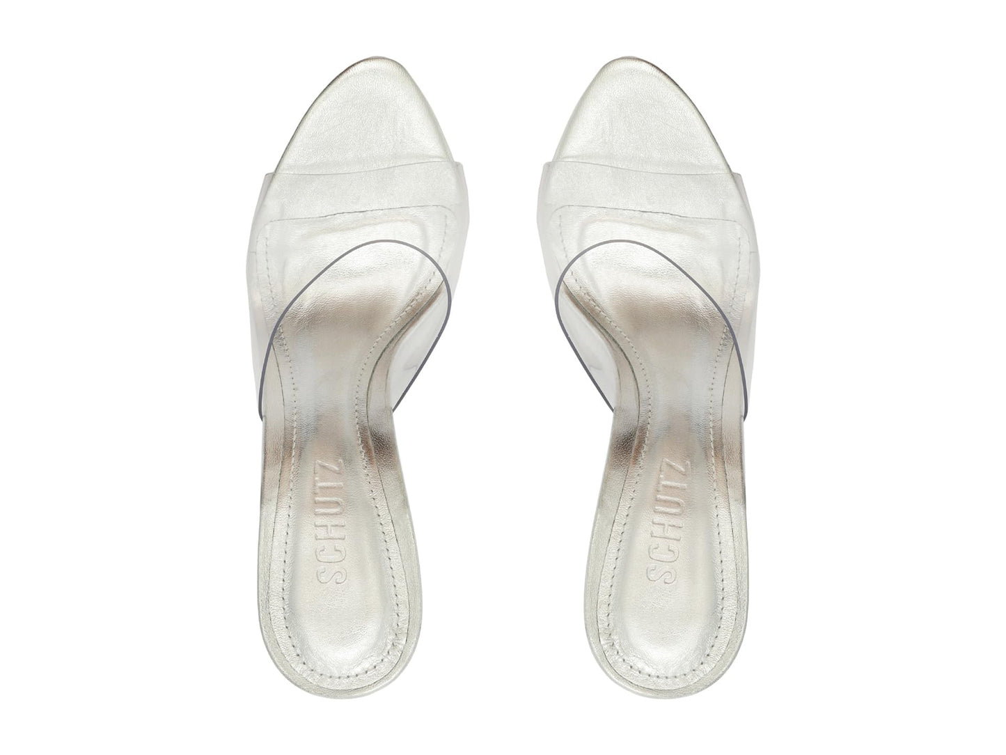 Schutz Women's Aprill Vinyl Sandal, Prata, 7