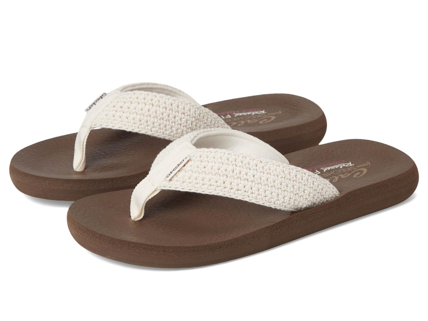 SKECHERS Womens Asana - Valley Chic!, Natural, 8, Medium