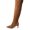 Cole Haan Women's Vandam Over The Knee 65 mm Equestrian Boot, Golden Honey Suede, 5