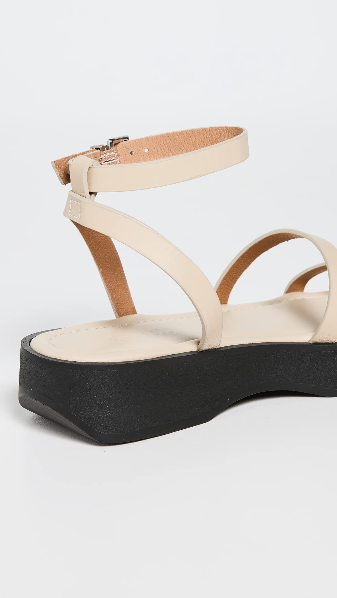 Madewell Women's The Birdie Double-Strap Platform Sandal, Summer Dune, Off White, 8.5 Medium US