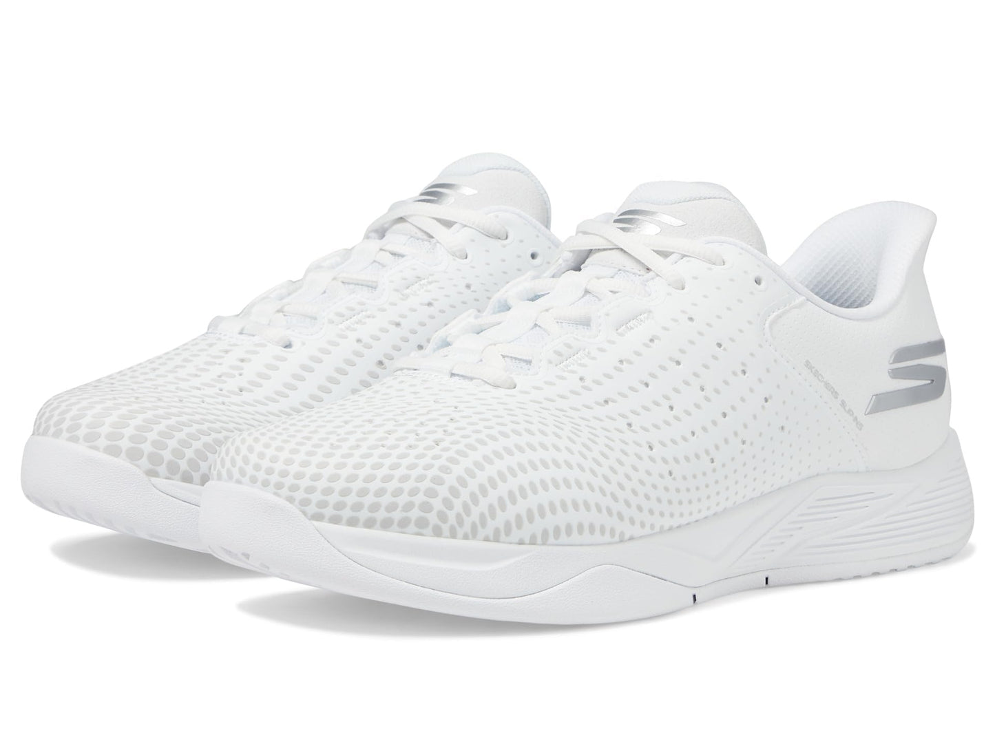 Skechers Men's Viper Court Reload Hands Free Slip-Ins Pickleball Sneaker, White, 9.5 X-Wide