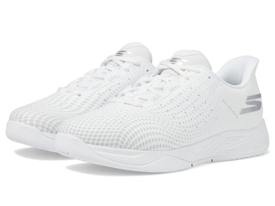 Skechers Men's Viper Court Reload Hands Free Slip-Ins Pickleball Sneaker, White, 9.5 X-Wide