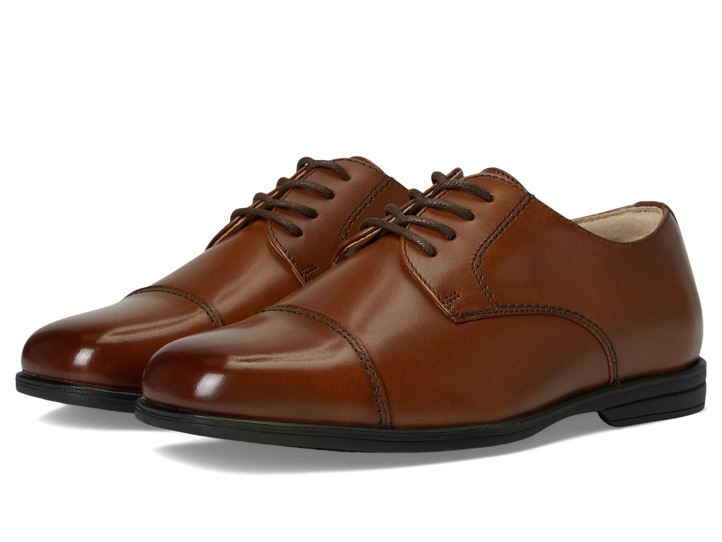 Florsheim Reveal Cap Toe Jr Boys' Toddler-Youth Oxford, 6.5 M US Big Kid, Cognac
