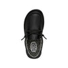 HEYDUDE Wally Youth Mono Leather Black Size 2 | Kids Shoes | Kids Slip-on Loafers | Comfortable & Light-Weight