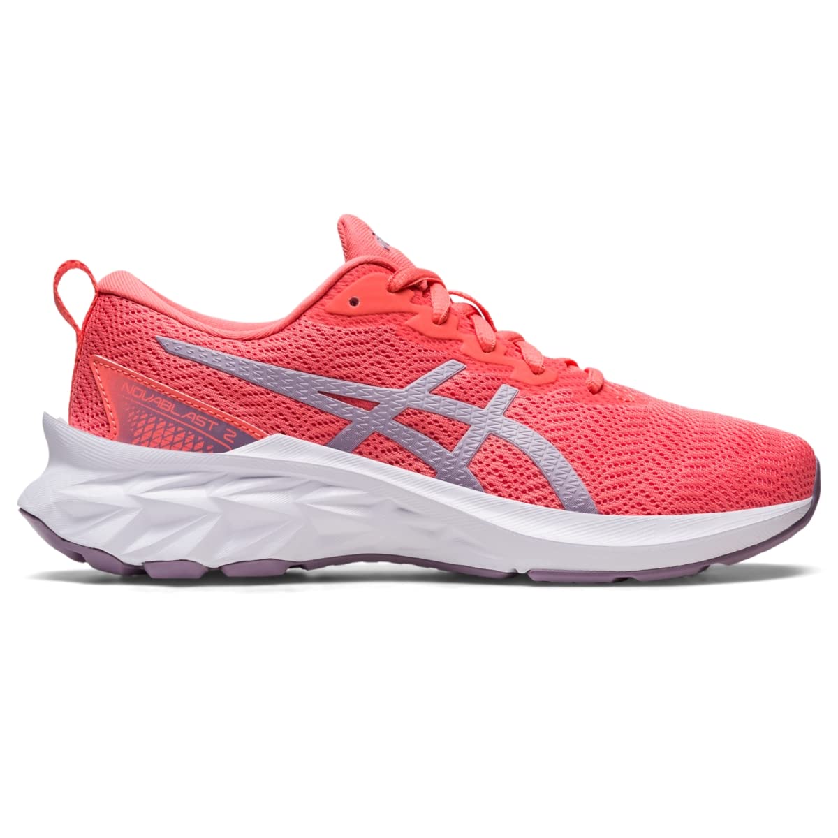 ASICS Kid's NOVABLAST 2 Grade School Running Shoes, 7, Papaya/Dusk Violet