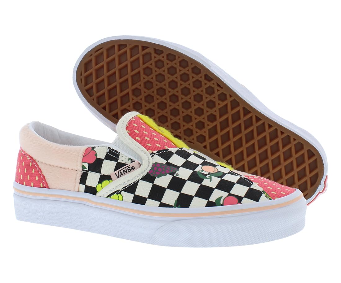 Vans - Kids Classic Slip-On Patchwork Shoes, Color Multi/True White, Size: 1 M US Little Kid