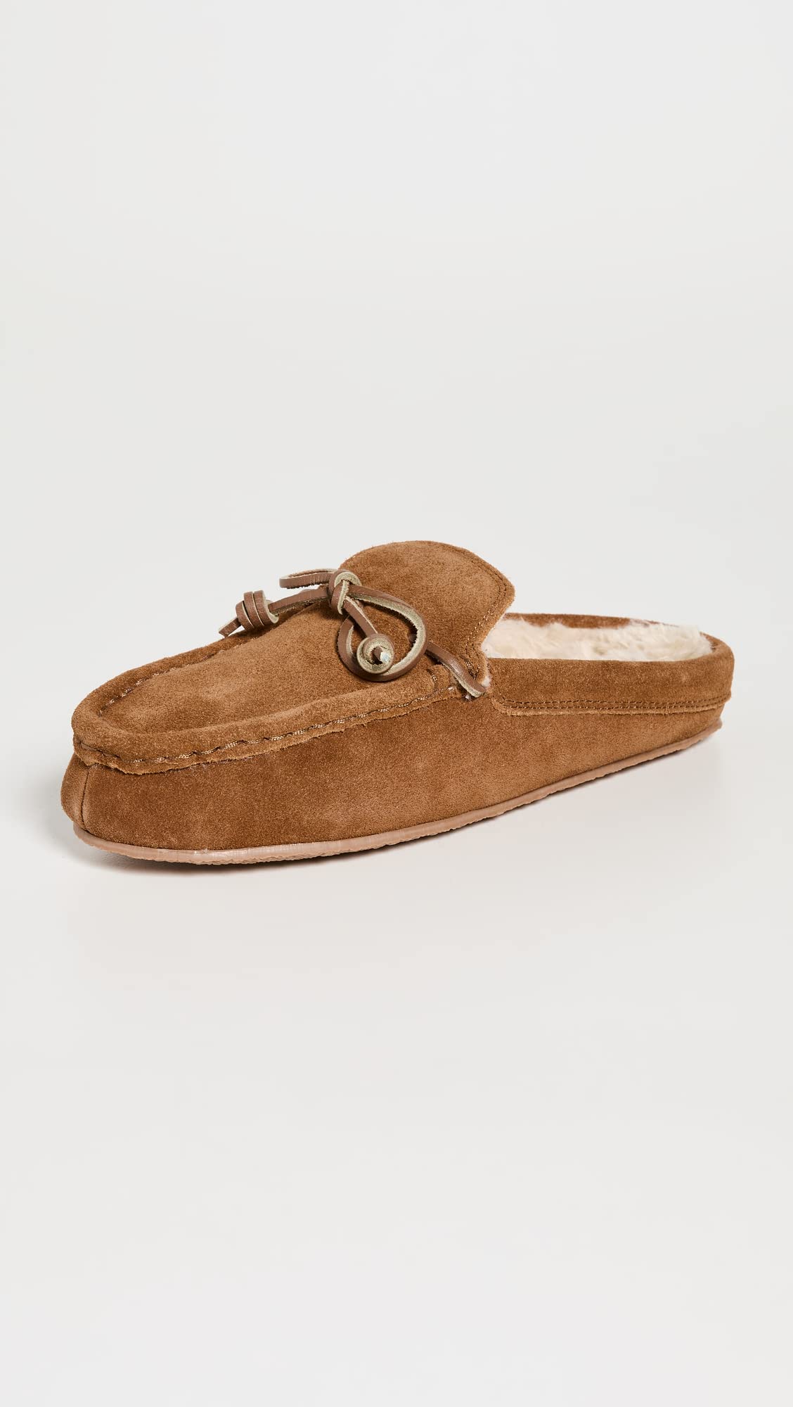 Madewell Women's Suede Moccasin Scuff Slippers, Dried Cedar, Brown, 9 Medium US