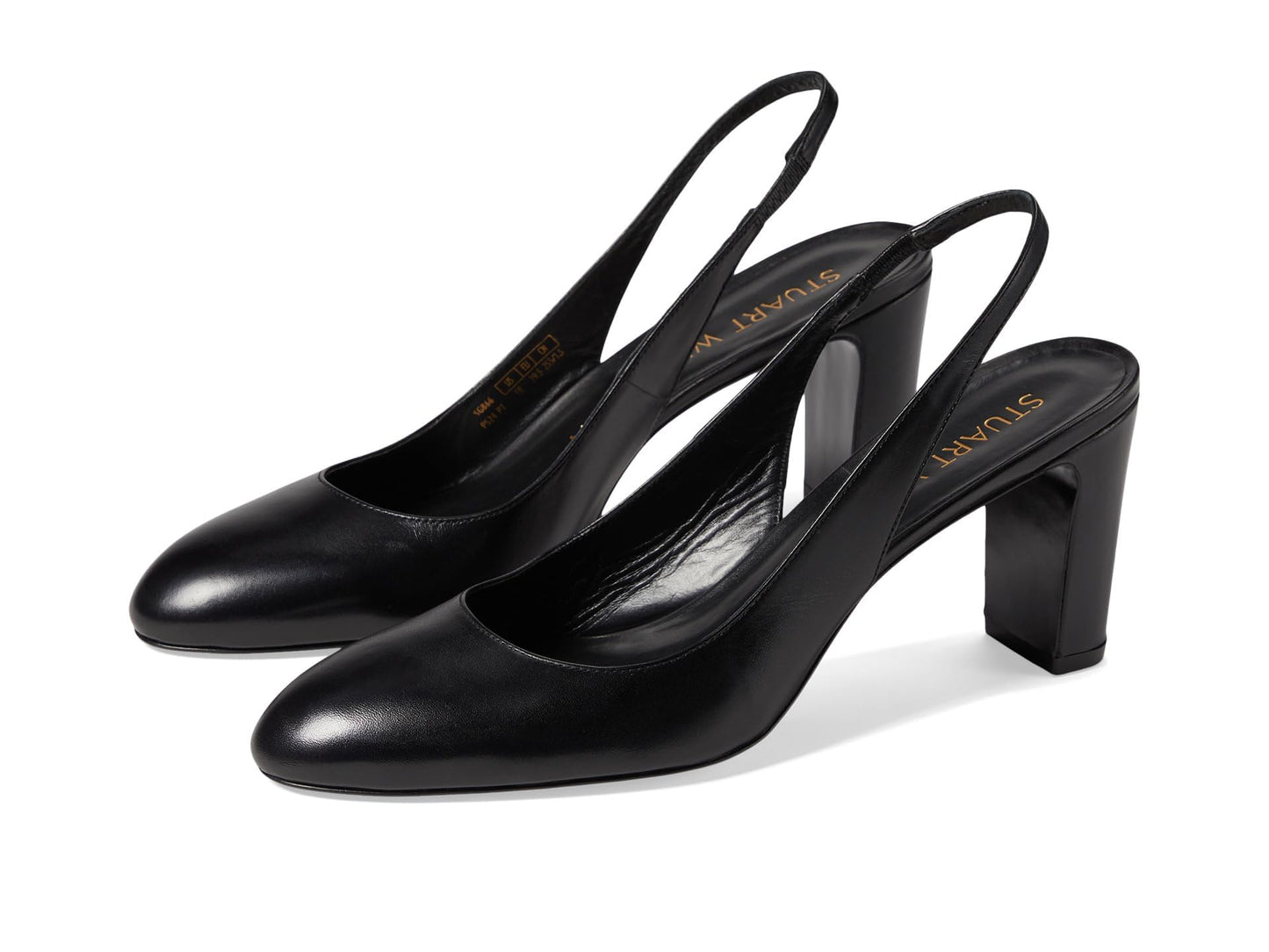 Stuart Weitzman Women's Vida 75 Slingback Pump, Black, 10