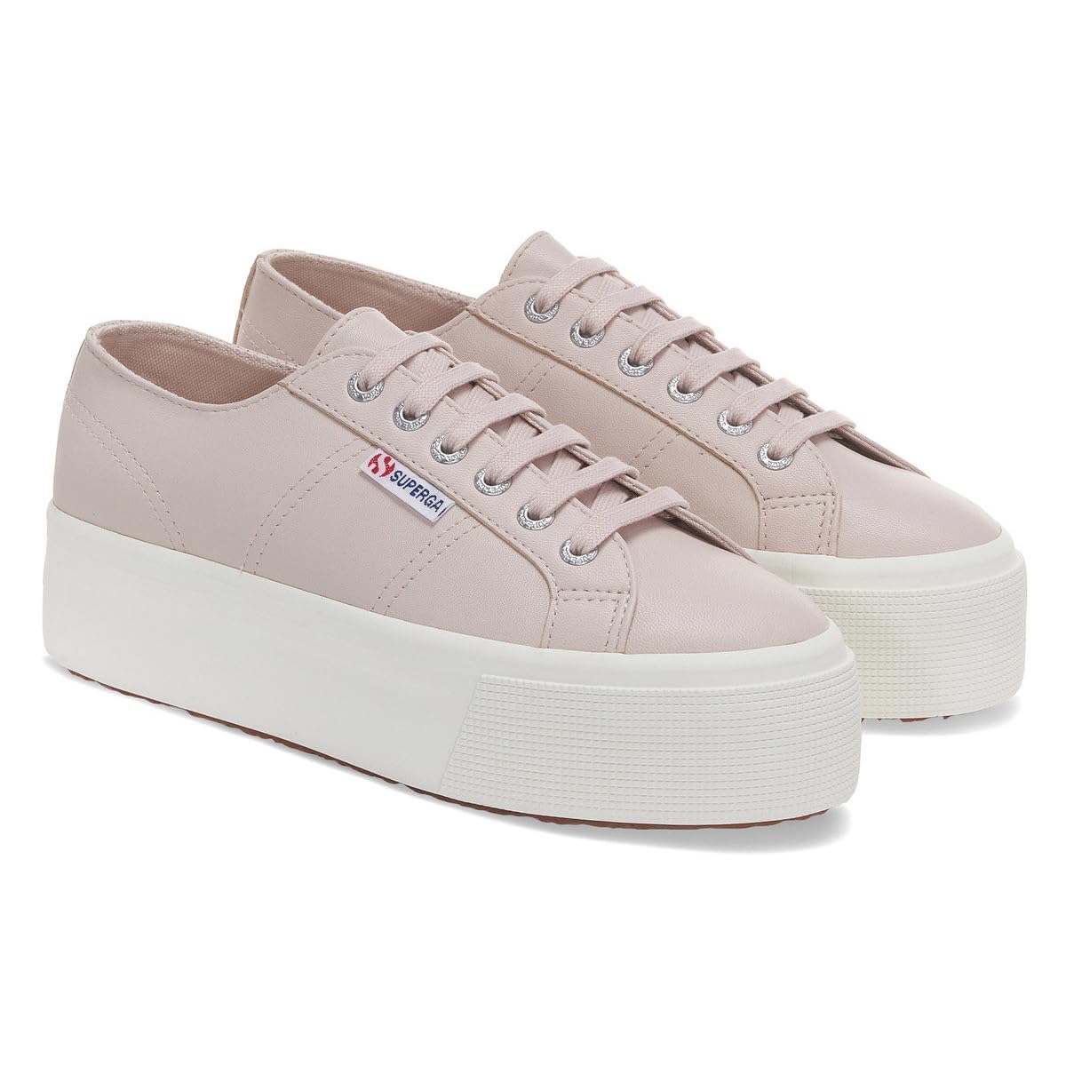 Superga 2790 Nappa Optical White/Silver Full Avorio EU 37.5 (US Women's 7) Medium