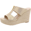 Metallic Canvas Wedge Sandal by Michael Kors