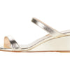 Stuart Weitzman Womens Aleena 50 Wedge Platino 8 M
