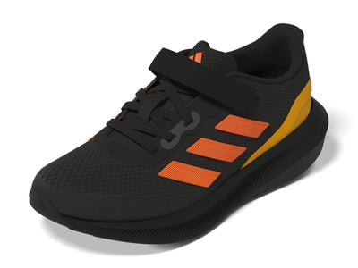 adidas Boy's Run Falcon 3.0 Elastic (Little Kid/Big Kid) Black/Screaming Orange/Solar Gold 3.5 Big Kid M