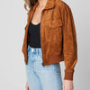 [BLANKNYC] Womens Luxury Clothing Bomber Jacket, Comfortable Coat, Stylish Windbreaker, Take Flight, Small