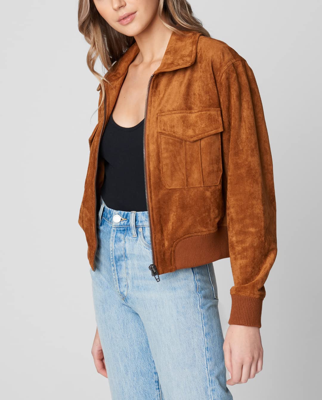 [BLANKNYC] Womens Luxury Clothing Bomber Jacket, Comfortable Coat, Stylish Windbreaker, Take Flight, Small