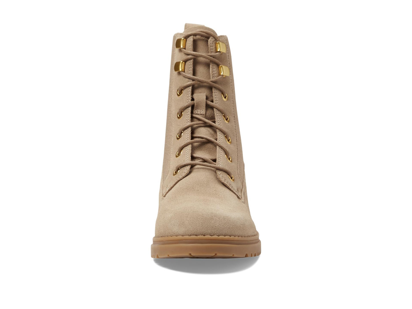 COLE HAAN WOMENS CAMEA WP COMBAT BOOT II, DARK LATTE WATERPROOF SUEDE, 10 C US