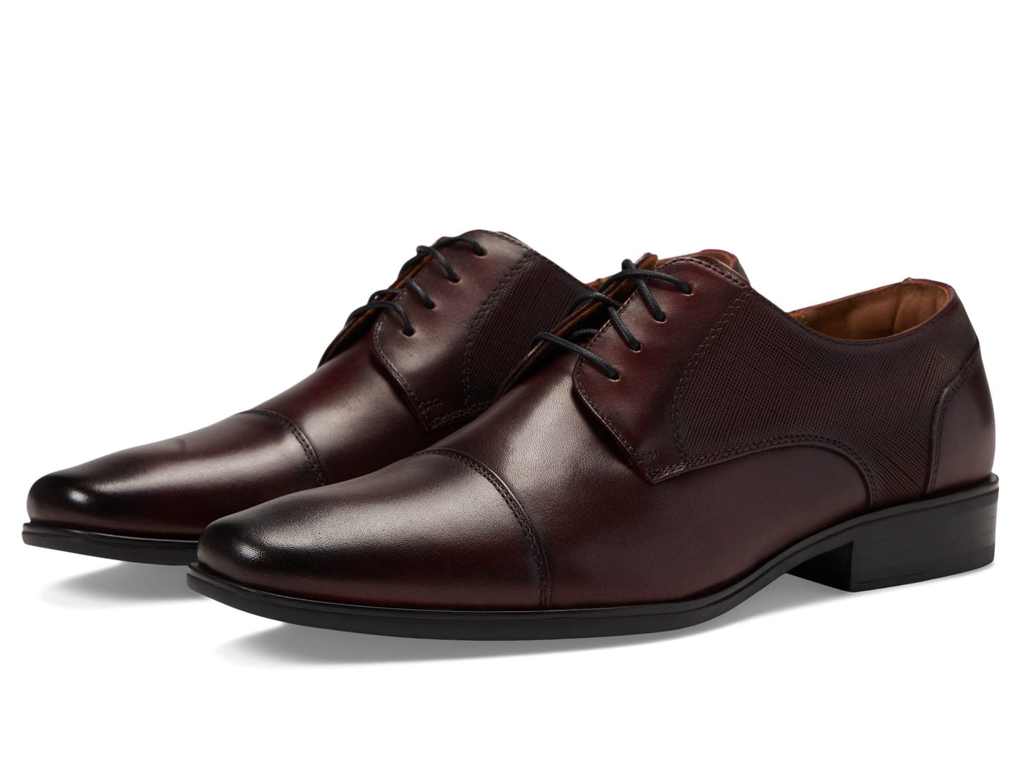 Florsheim Jackson Cap Toe Oxford Formal Shoe for Men - Leather Upper with Man-Made Lining, Snipped Toe, and Blind Eyelets Burgundy 9.5 M (D)