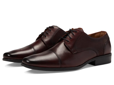 Florsheim Jackson Cap Toe Oxford Formal Shoe for Men - Leather Upper with Man-Made Lining, Snipped Toe, and Blind Eyelets Burgundy 9.5 M (D)