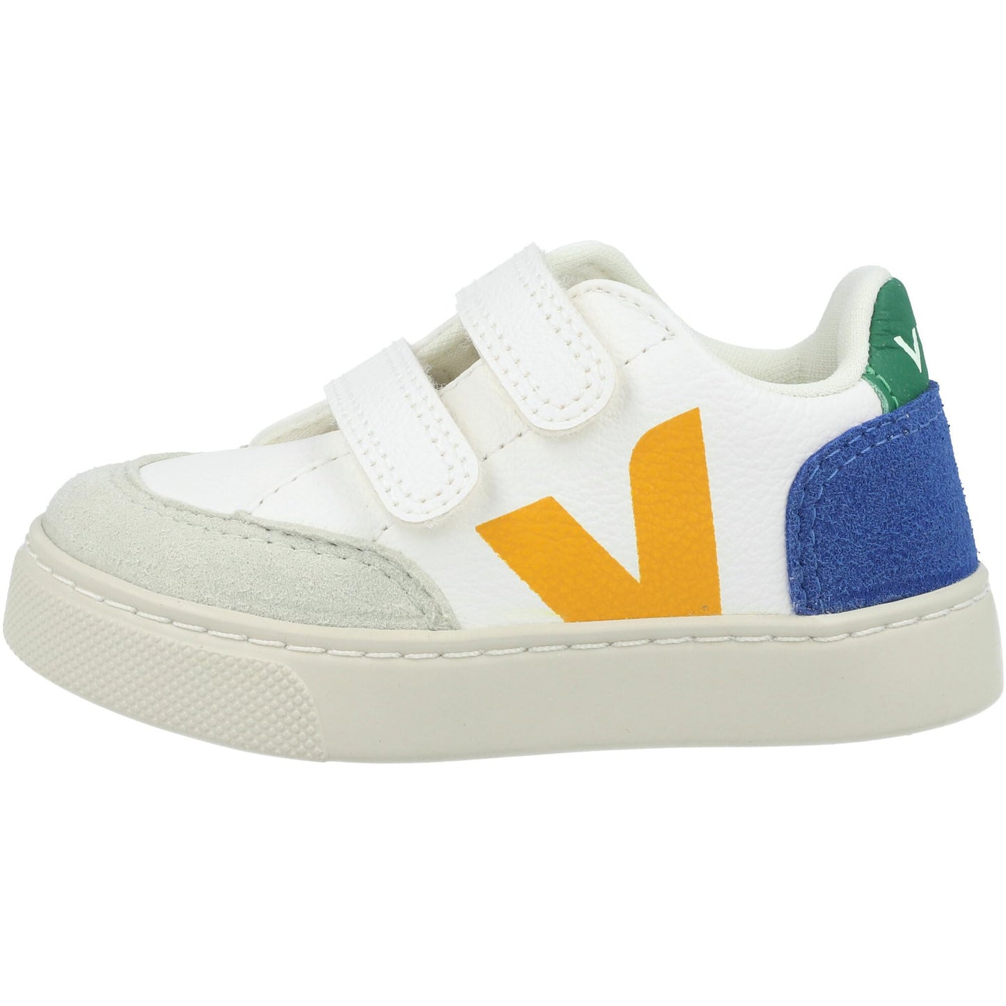 VEJA Small V-12 Chromefree (Little Big Kid) Sneaker, Extra/White/Multicolor/Indigo, 1 US Unisex